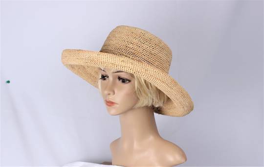  Finely woven handmade raffia upturn hat natural Style: HS/9020